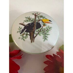 Vintage Leart Ceramic Trinket Box From the Tropical Birds Collection Mamacaw bir